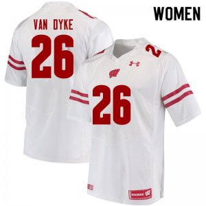 Women's Wisconsin Badgers NCAA #26 Jack Van Dyke White Authentic Under Armour Stitched College Football Jersey YA31U38WH